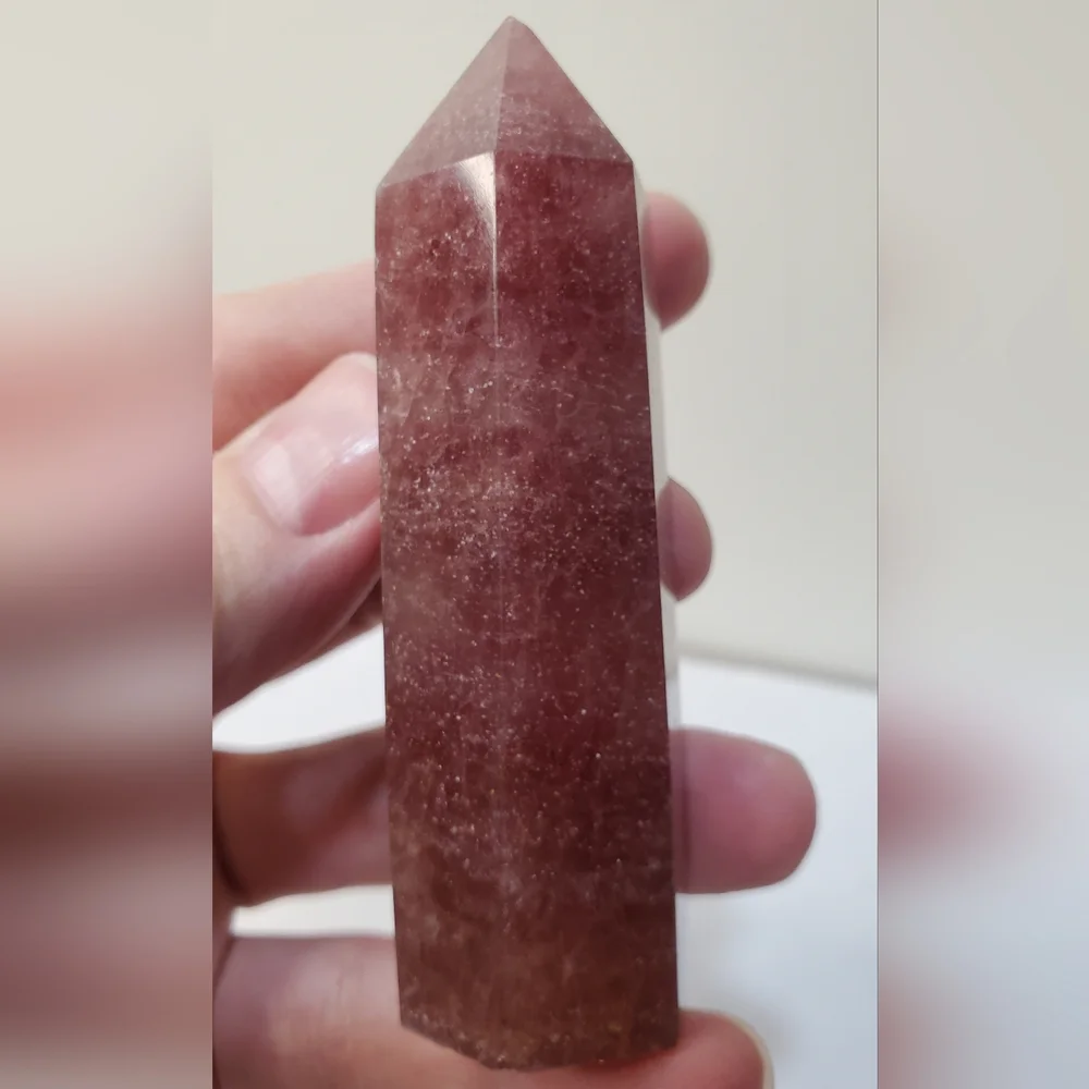 Strawberry Quartz Crystal Tower - Picture 8 of 9